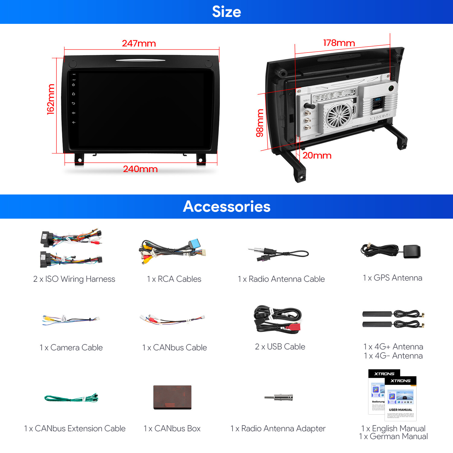 Octa Core Android 13 8+256G Car Stereo Radio GPS For Benz SLK-R171 SLK300 SLK280