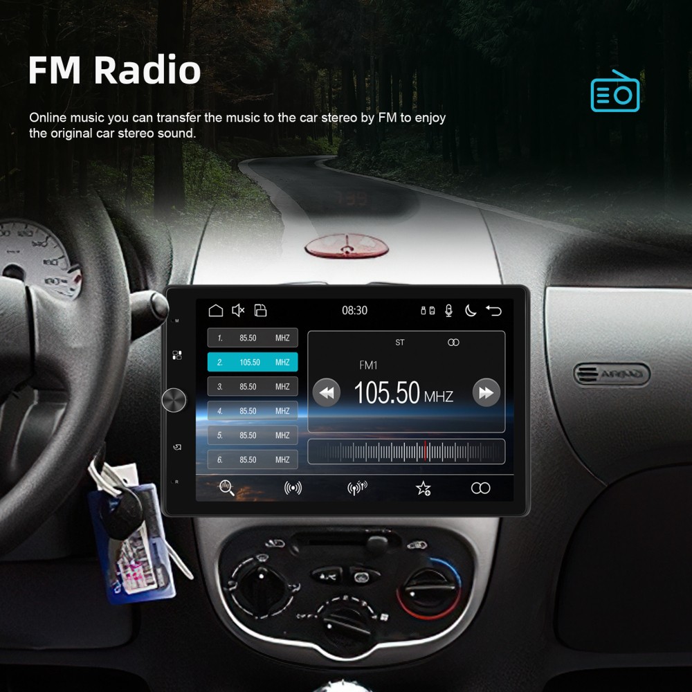 10.4″ 1 Din Car Stereo Wireless Carplay Android Auto Radio Touch Screen +Camera