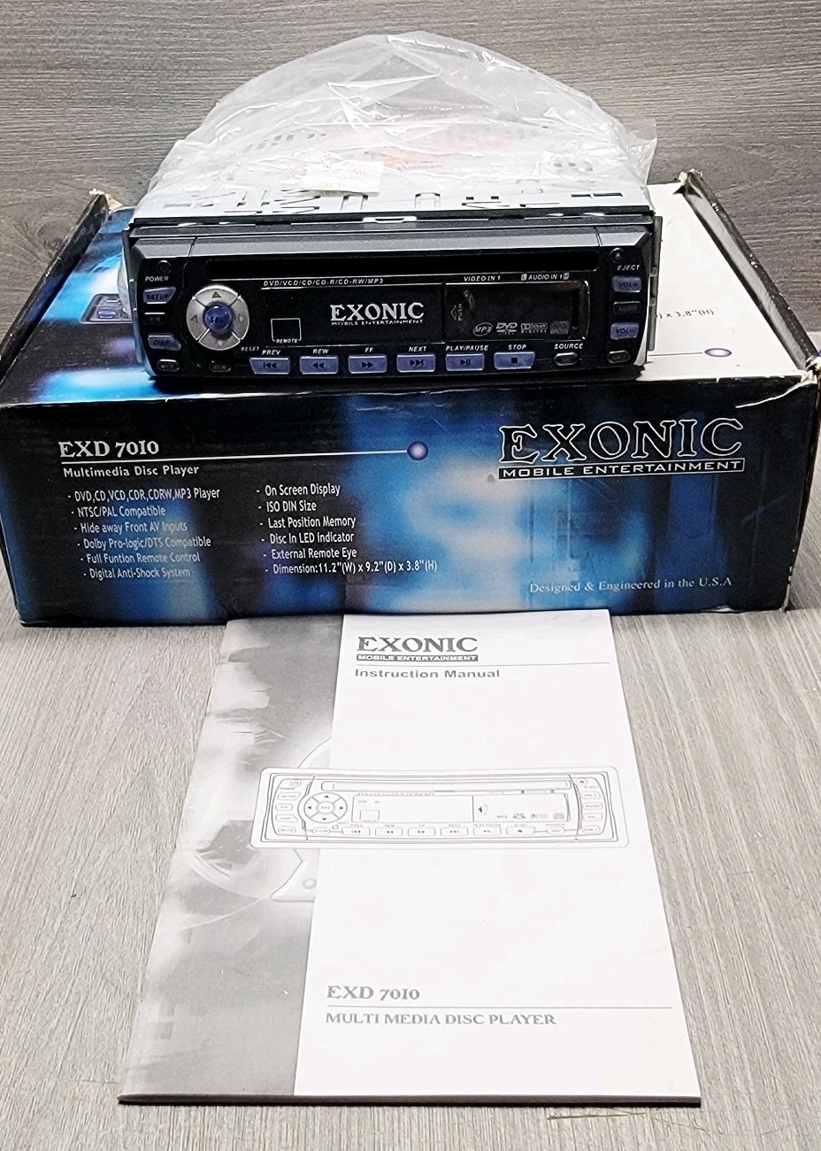 Exonic EXD 7010 Black Car In-Dash Multimedia Disc Player STEREO ONLY