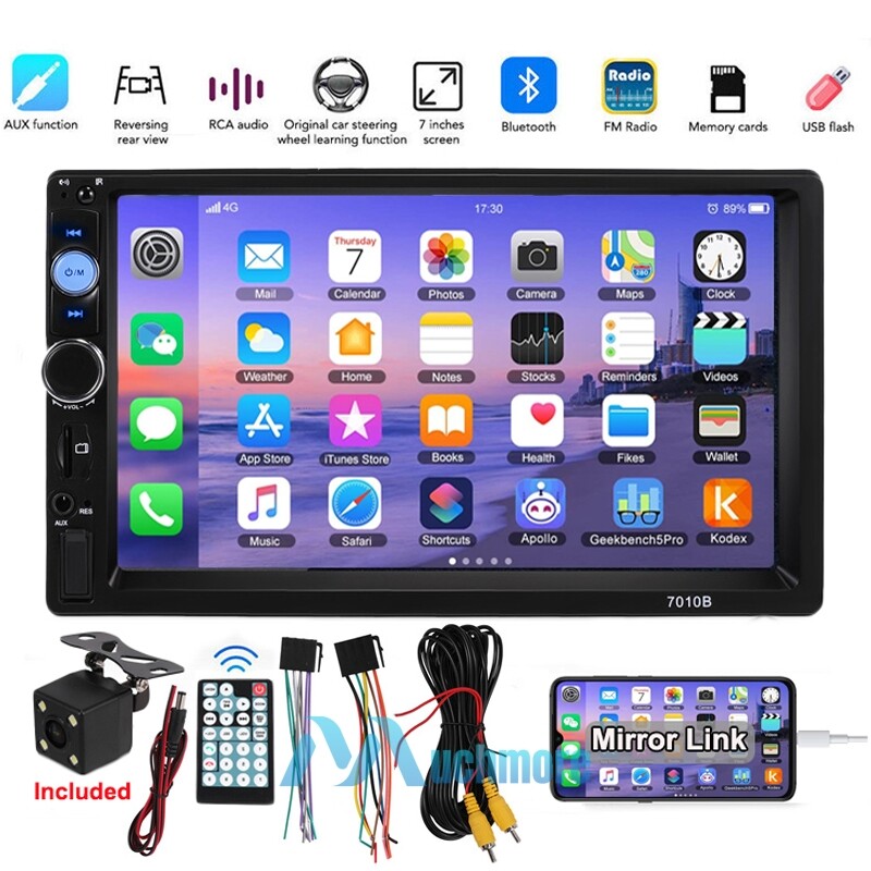 7” Double 2Din Android 12 Car Radio GPS WIFI BT Carplay Touch Screen Stereo+Cam