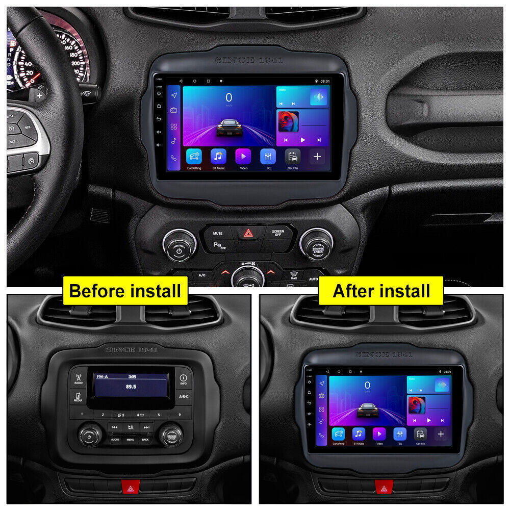 Wifi CarPlay Android 12.0 Car Radio Stereo For Jeep Renegade 2015-2020 GPS WIFI