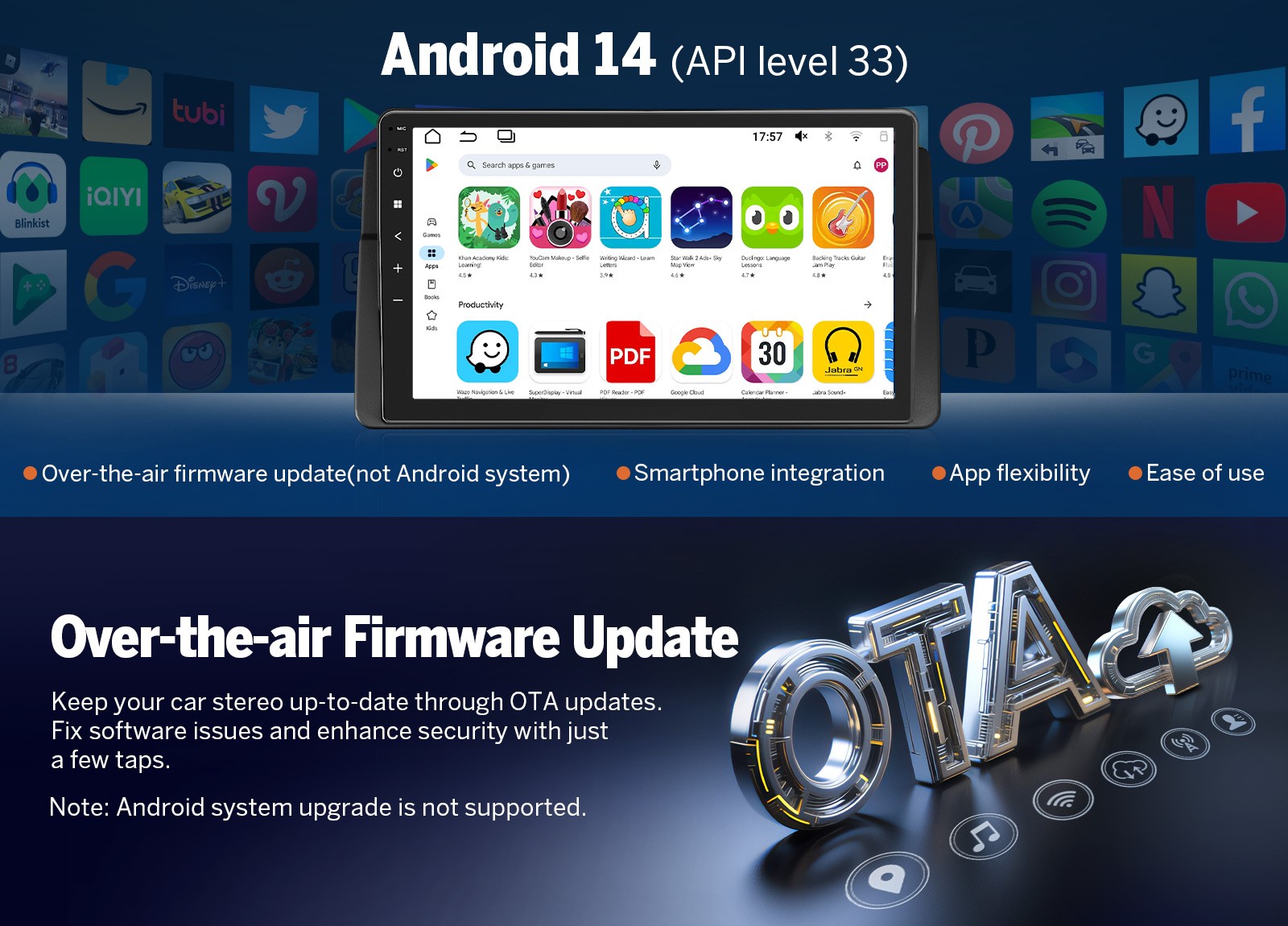Eonon E46X7A Android 14 9″for BMW E46 330i 328i Car Radio Stereo CarPlay+CAM+DVR