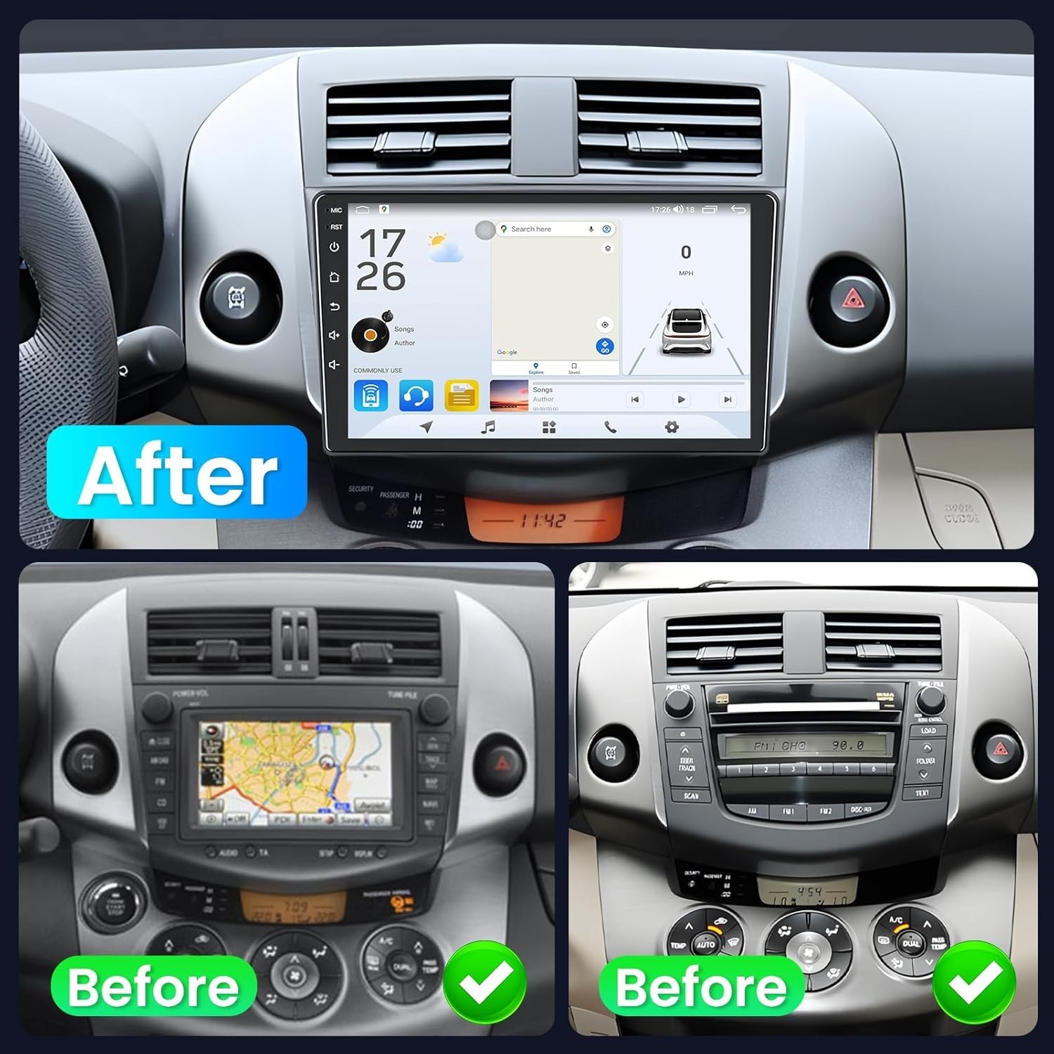 For 2006-2012 Toyota Old Radio Carplay FM RDS IPS Touchscreen Head Unit EQ Cam