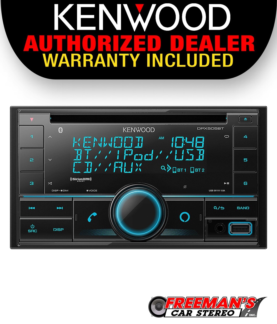 Kenwood DPX505BT 2-Din CD Receiver with Bluetooth