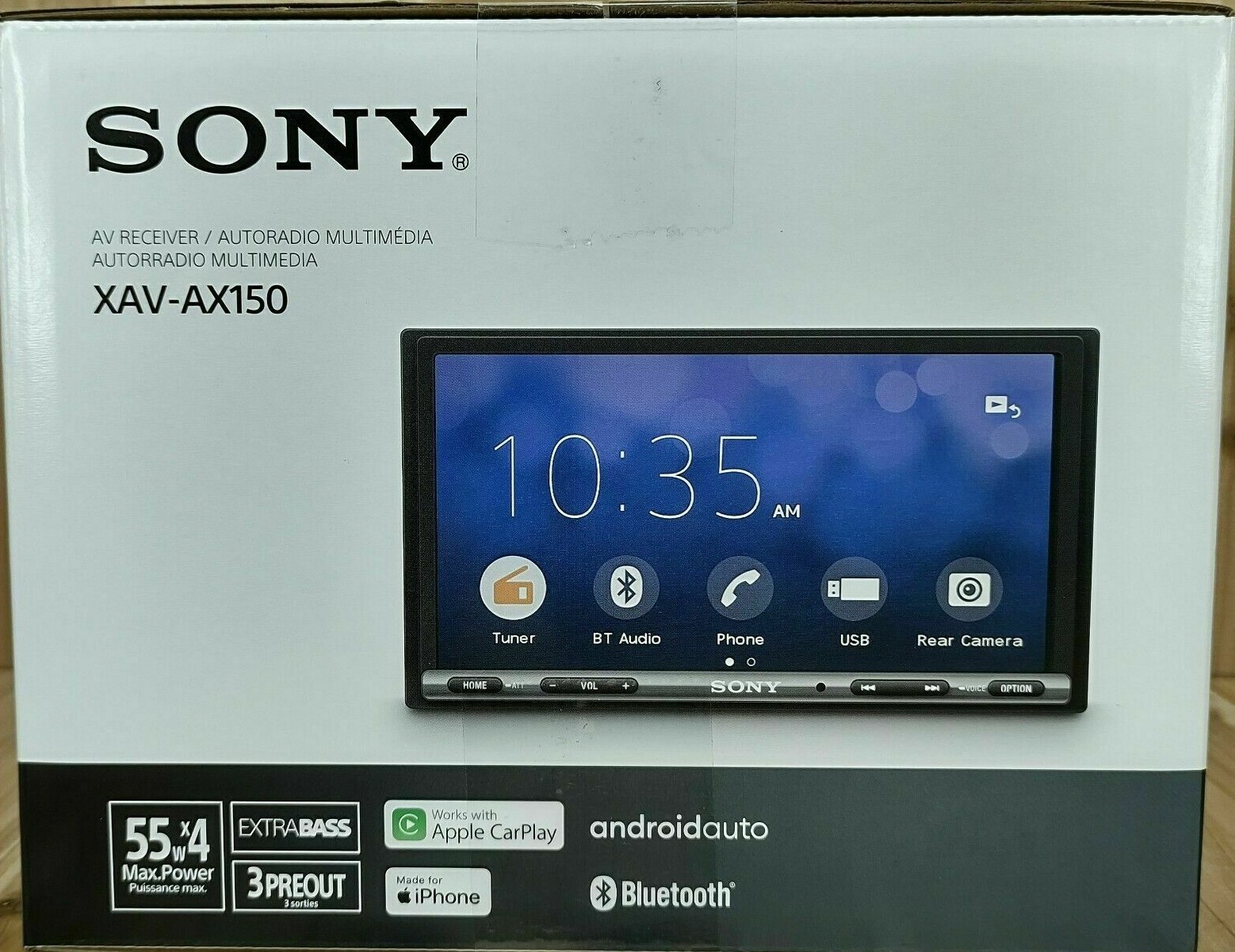 Sony XAV-AX150 Bluetooth 7″ Android Auto Apple CarPlay Multimedia USB Aux 55w x4