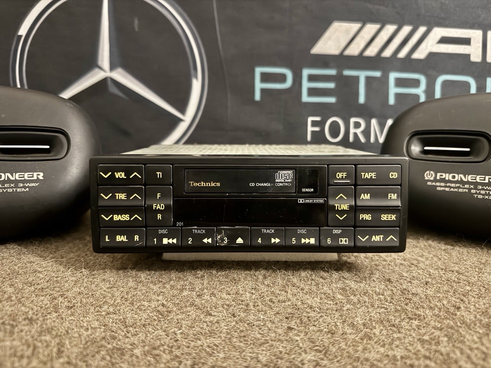 Rare Technics Car Radio Cassette Player For Mercedes Old-School Japan 2pcs