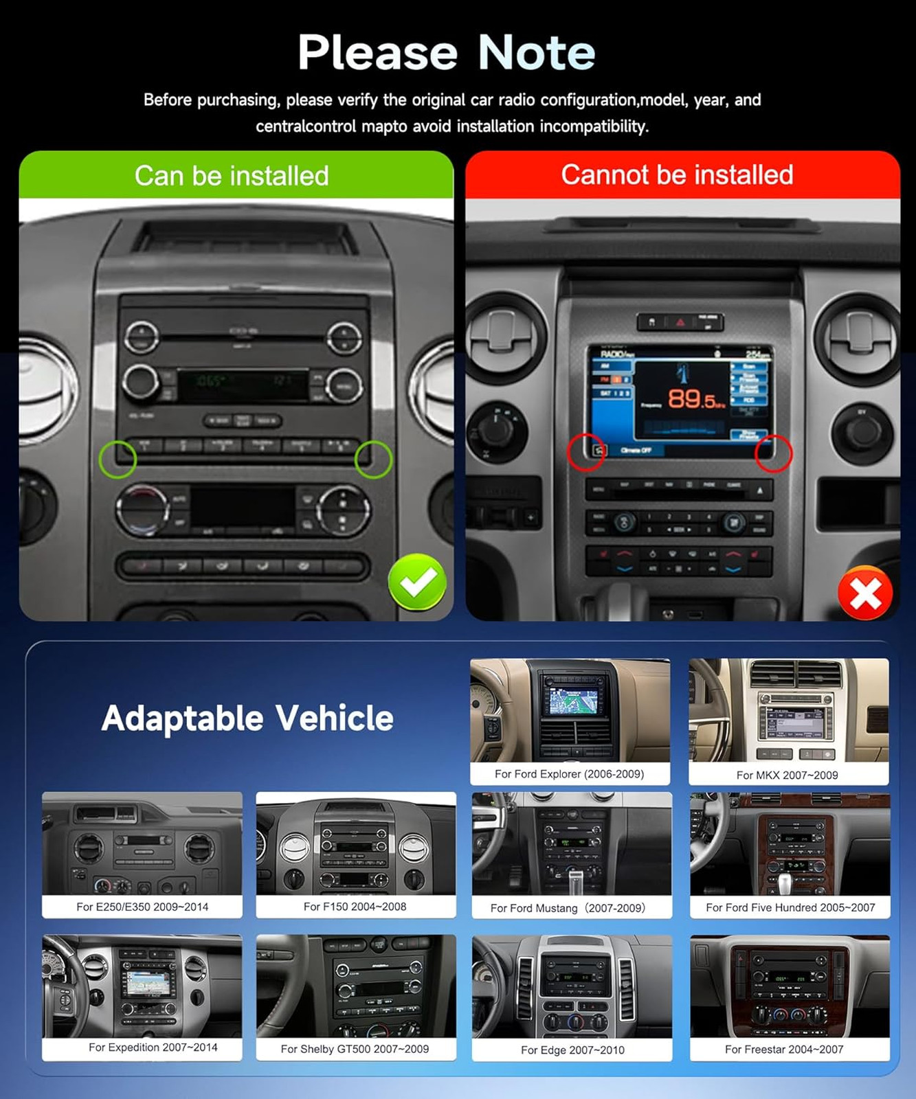 4G Android Car Stereo for Ford F150 F250 F350 2004-2014 with 7-Inch Touchscreen