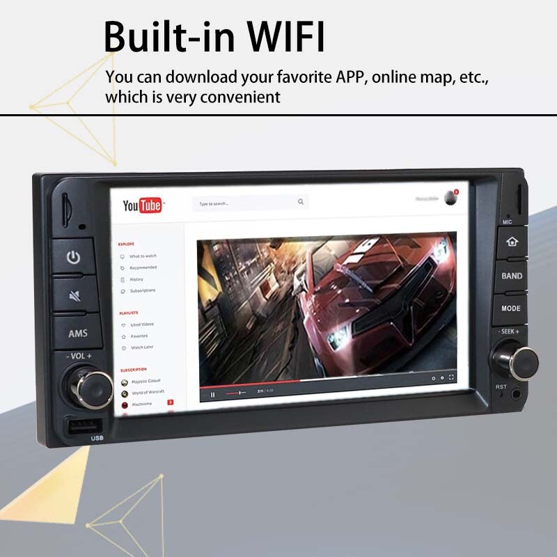 2 Din 7″ Car Radio Android Multimedia Player BT Touch Screen GPS WiFi for Toyota