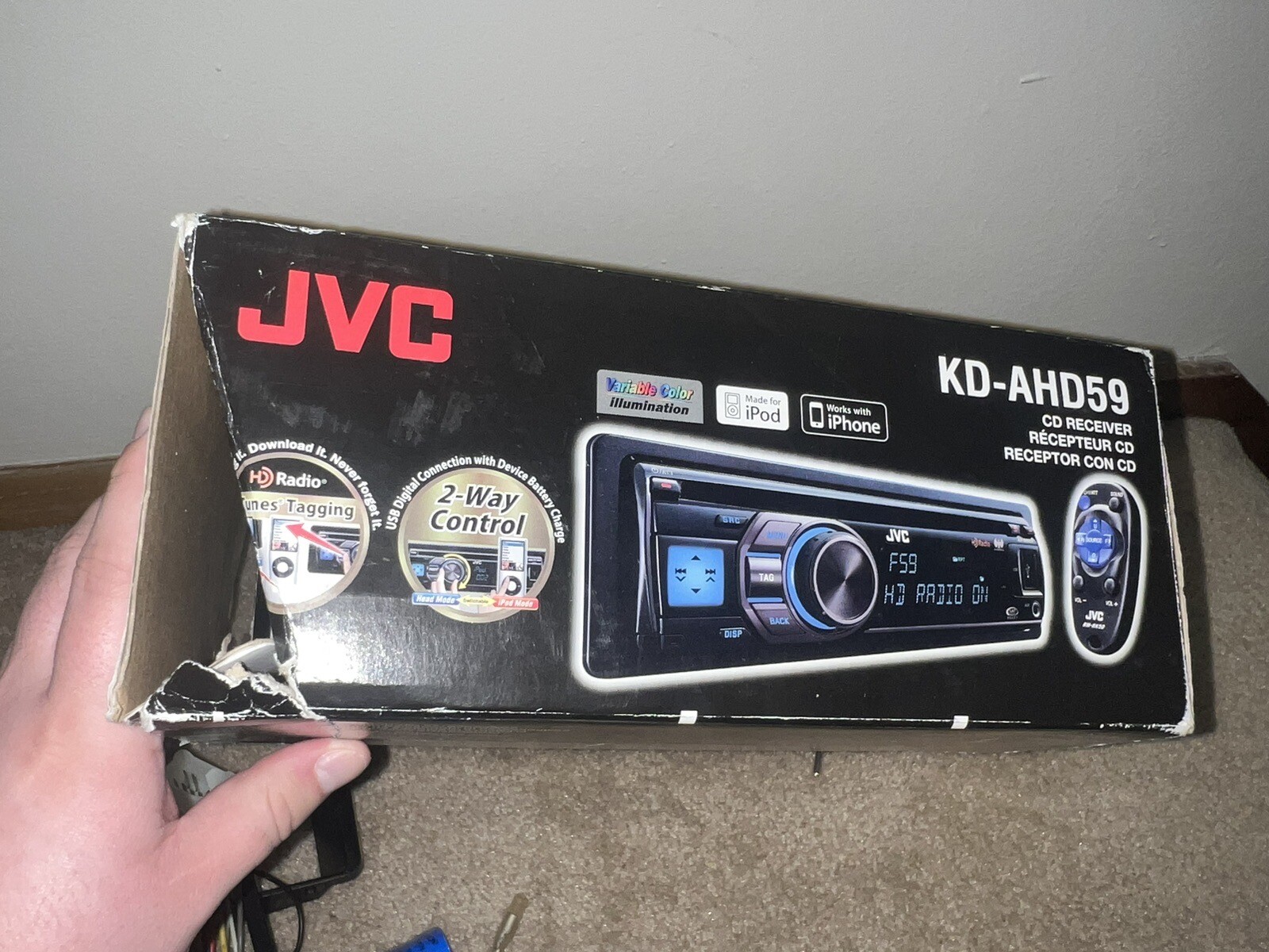 JVC Arsenal KD-AHD59 Vehicle CD Receiver/Radio 1 DIN