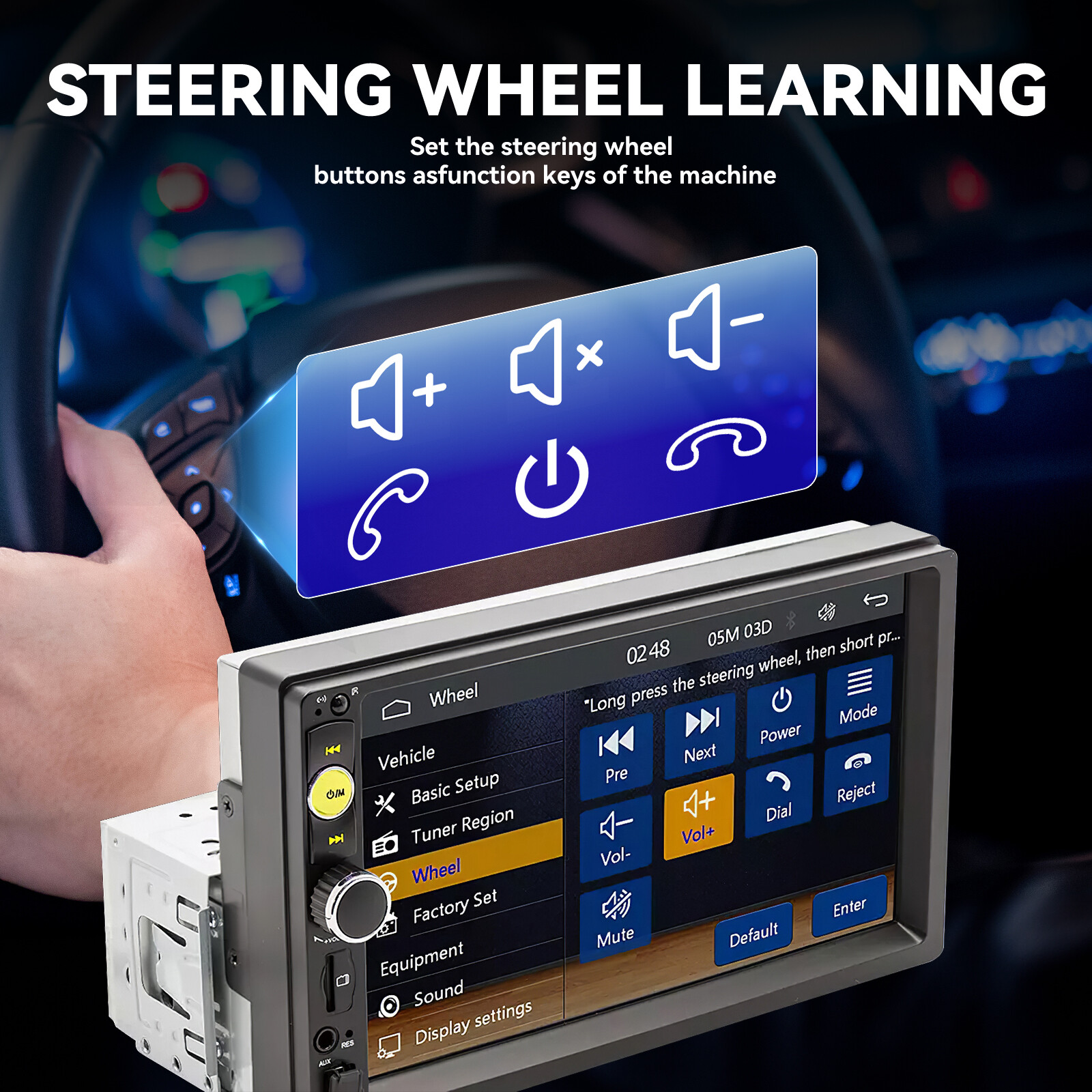 Single 7″1Din Touch Screen Stereo Bluetooth Car Radio Apple Android Carplay GPS