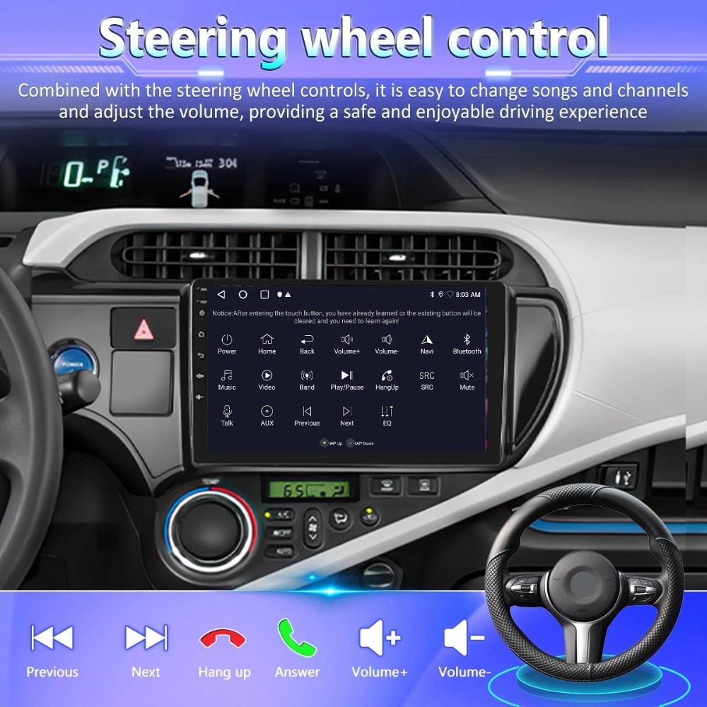 Android 15 Apple Carplay Car Stereo Radio For Toyota Prius C 2012-2014 GPS Navi