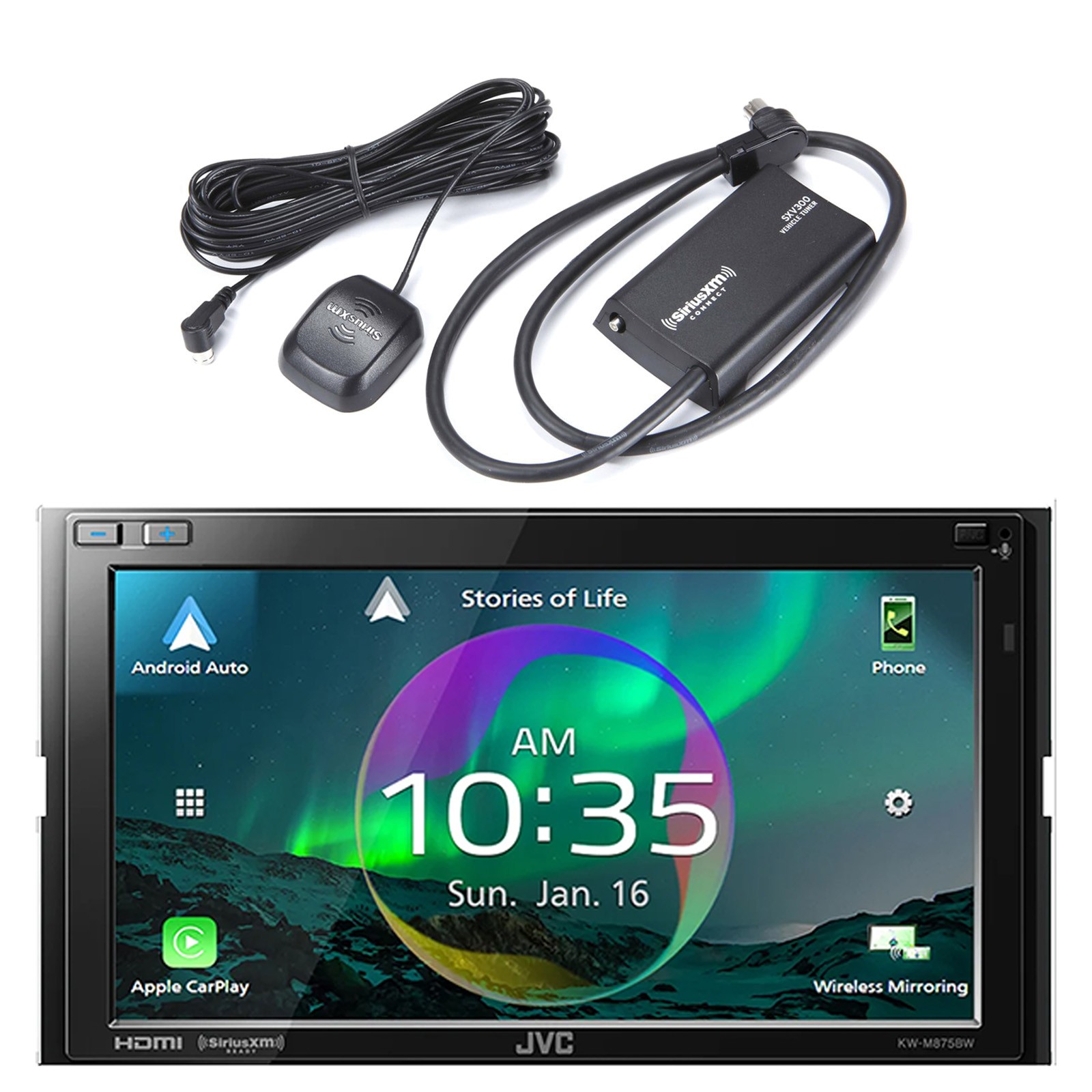 JVC 2DIN 6.8″ Touchscreen WiFi/HDMI Bluetooth Radio, Satellite Radio Tuner Kit