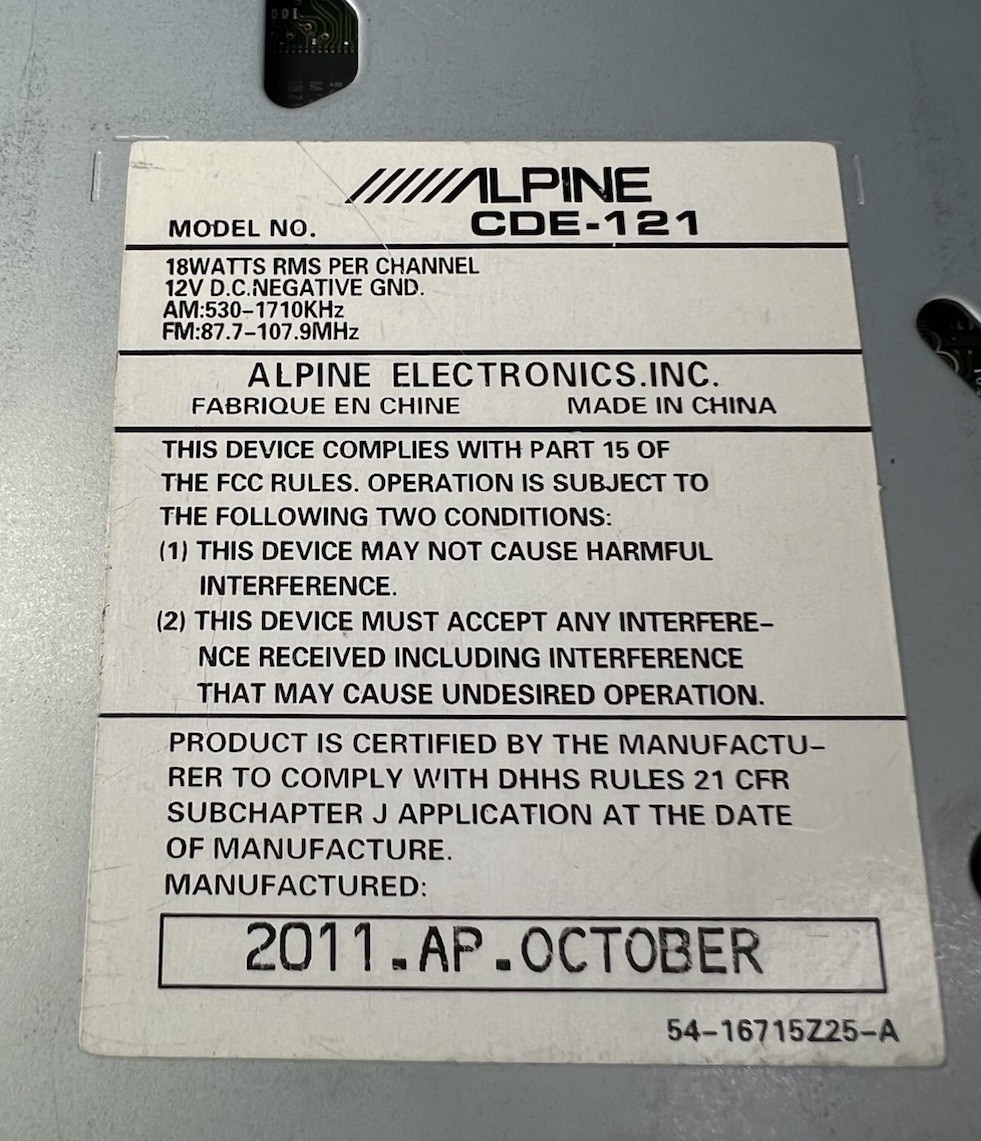 Alpine CDE-121 CD/USB Player In Dash Receiver – Tested