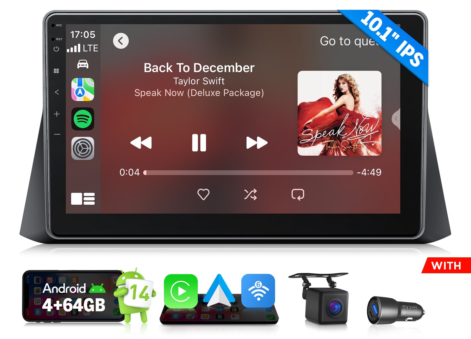 Eonon HAC2X7A Android 14 10.1″ IPS Car Stereo CarPlay GPS Radio for Accord 08-12