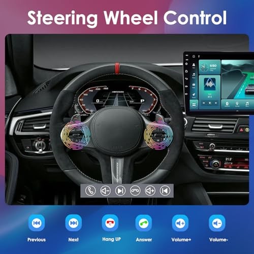 9″ 64GB Wireless CarPlay Android Auto Car Stereo, Double Din HD Touch Screen