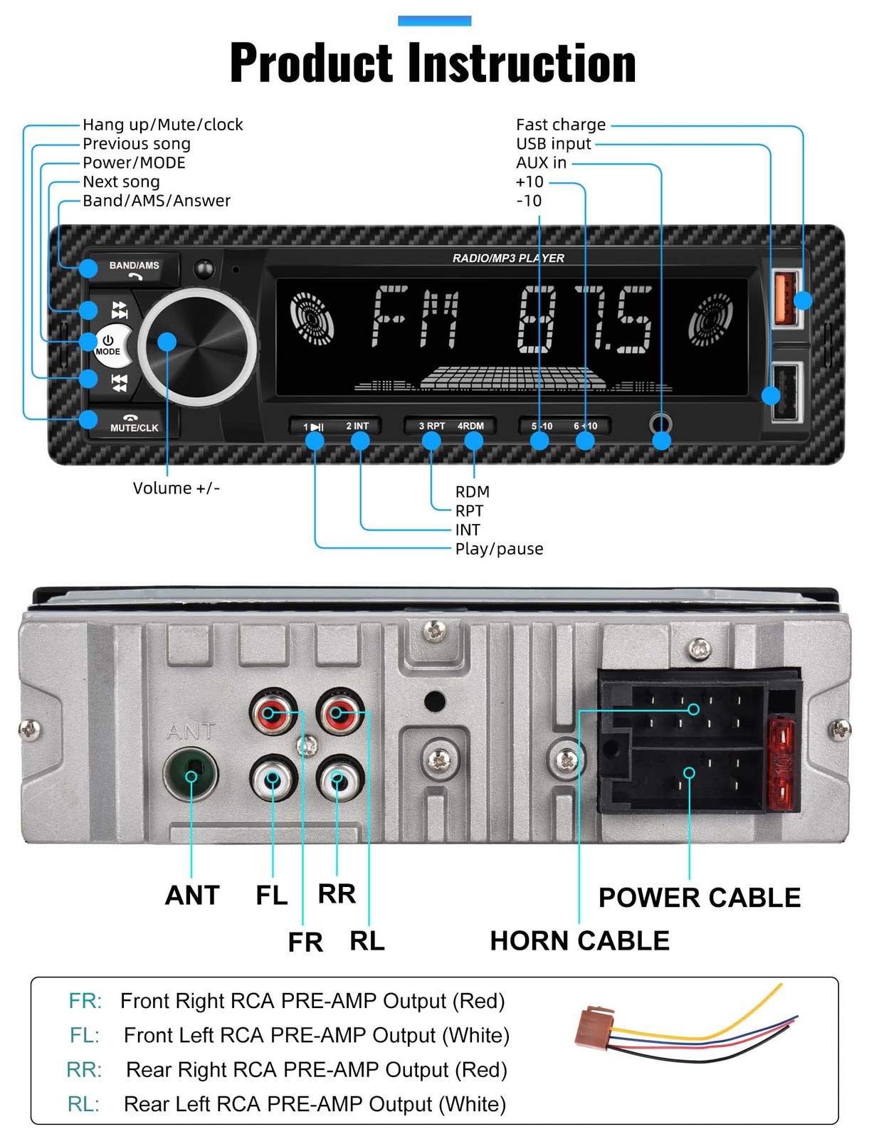 UNITOPSCI Single Din Bluetooth Multimedia Car Stereo Radio Bluetooth…