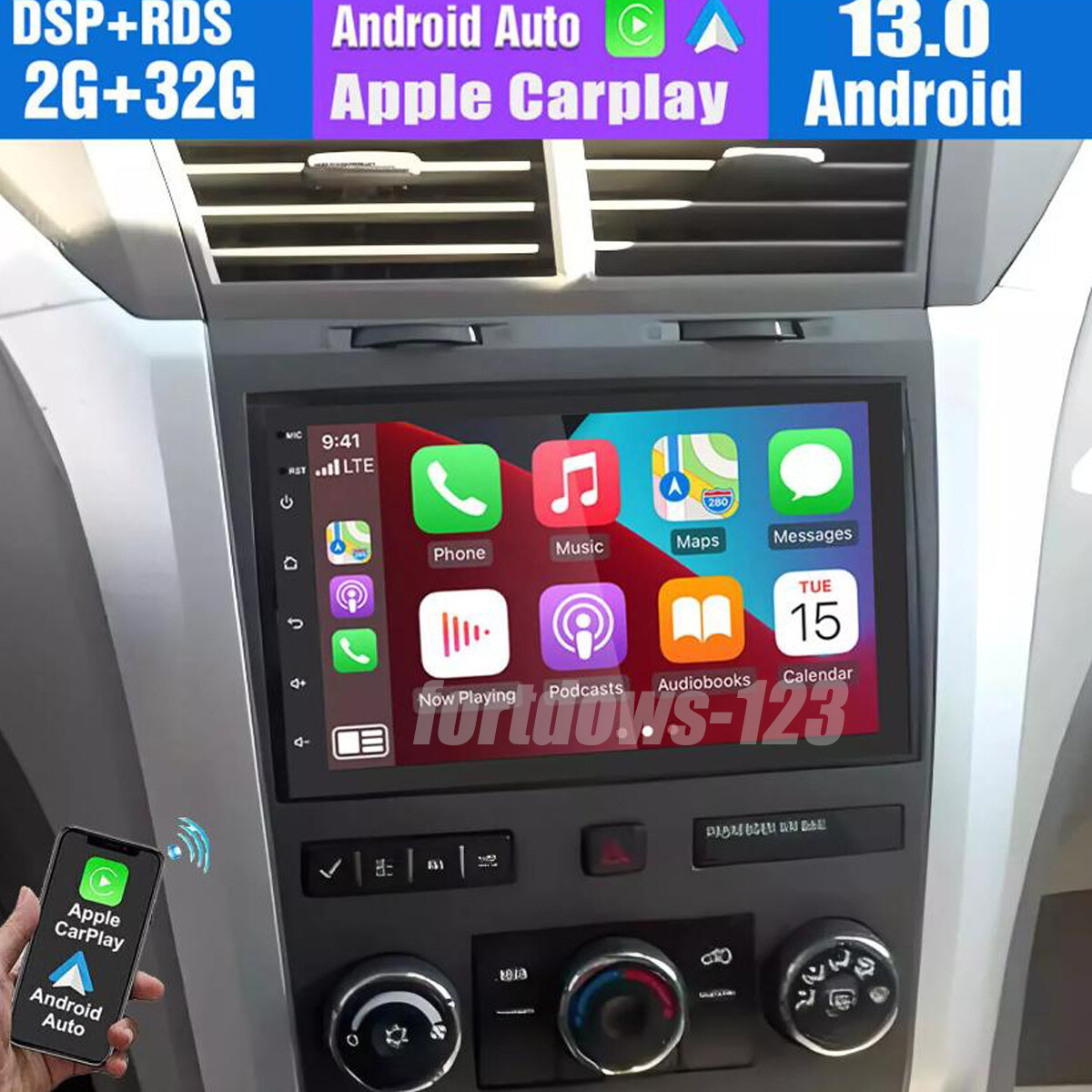 For Chevrolet Traverse 2009-2014 Android 13 Carplay Car Stereo Radio GPS FM Wifi