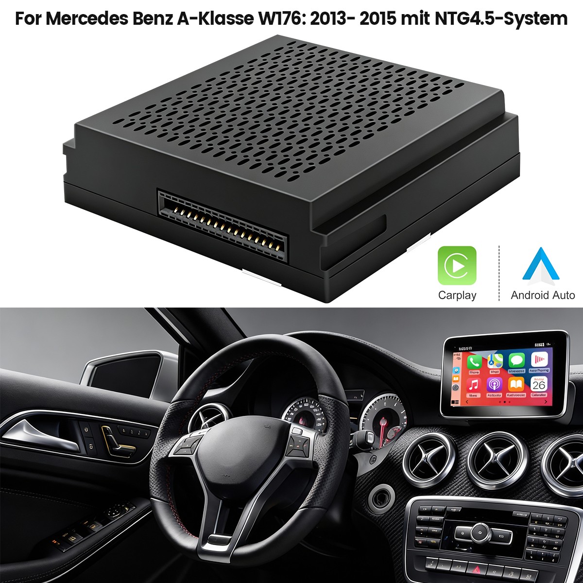Wireless Carplay Android Auto GPS Navi Dock For Benz A B C CLA GLA NTG4.5Becker