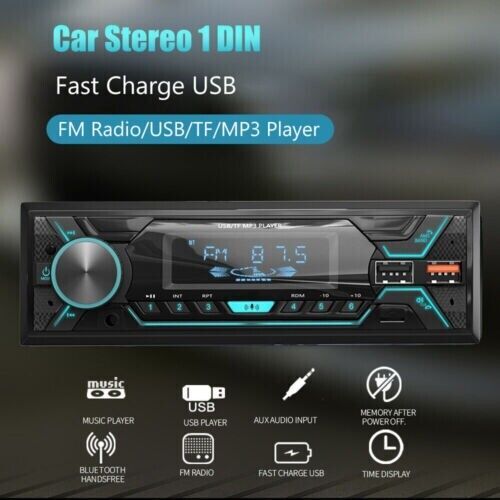 Bluetooth Car Stereo Audio In-Dash Aux Input Receiver SD USB MP3 Radio Player FM