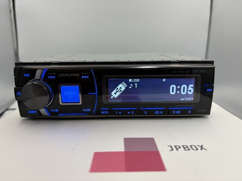 Alpine CDE-145J 1DIN CD Player Head Unit USB CD AUX Tested Working JP