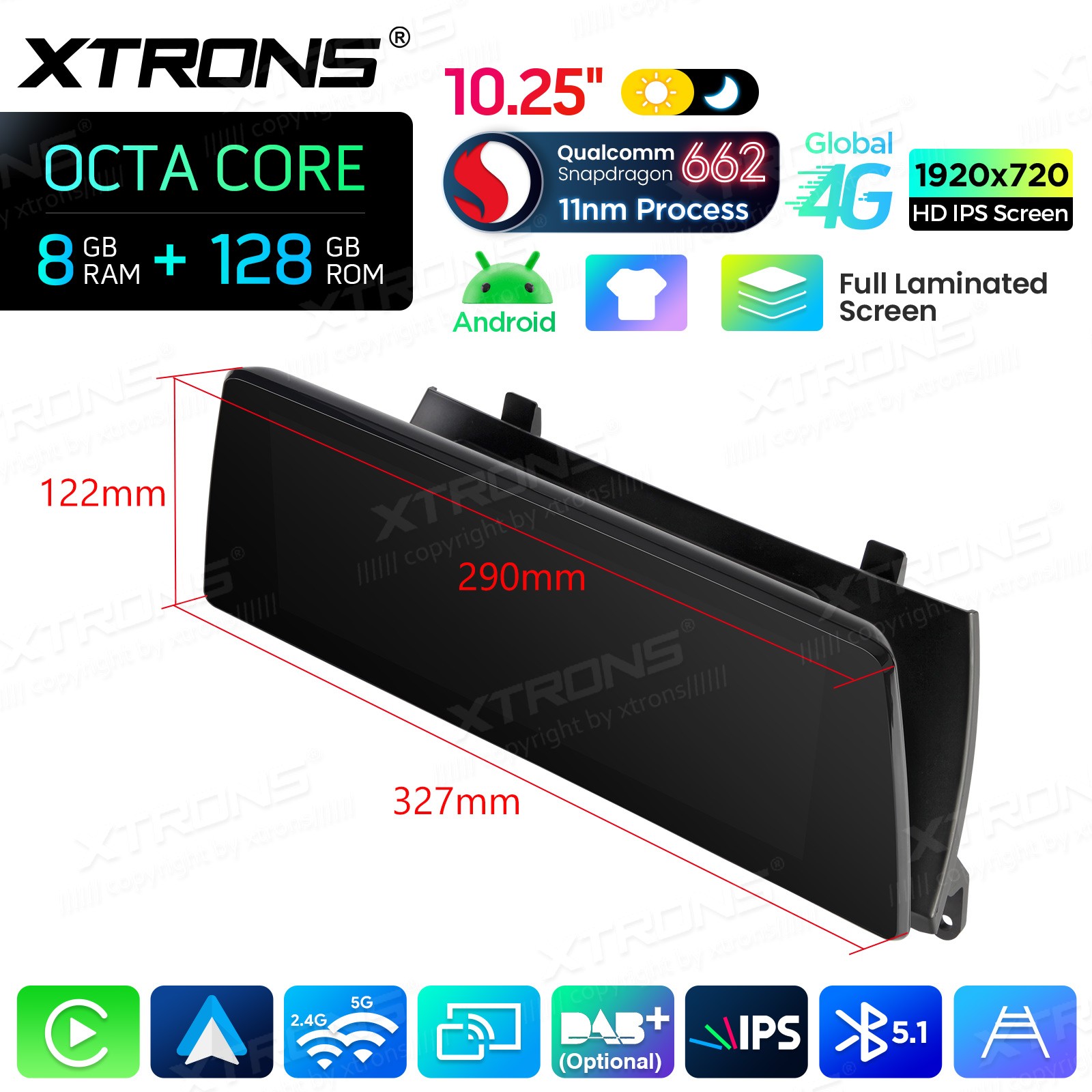10.25” 8+128G GPS Android 14 CarPlay Car TouchScreen For BMW X5 E70 X6 E71 CCC