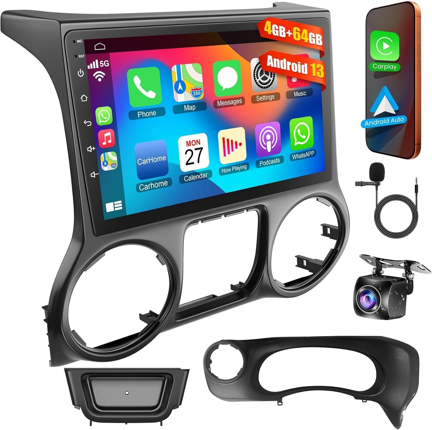8Core 64GB 10.1 Inch QLED Car Radio For Jeep Wrangler 2015