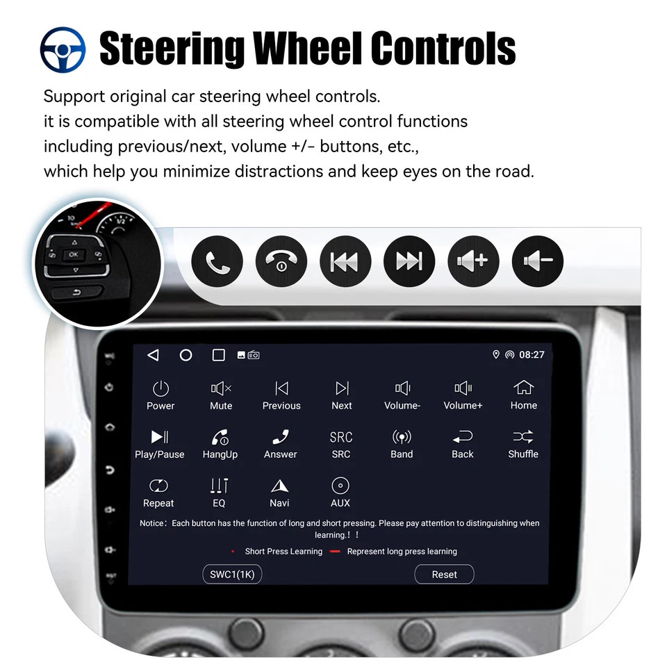 10.1″ Android 15 Double Din Car DVD Player Radio Car Stereo Head Unit GPS 2+32GB