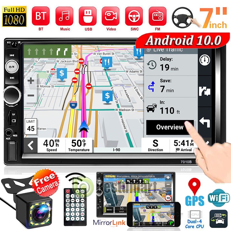 7″ Double 2 Din Bluetooth Car Stereo In-dash Radio Aux MP5 Player USB/SD/AUX/FM