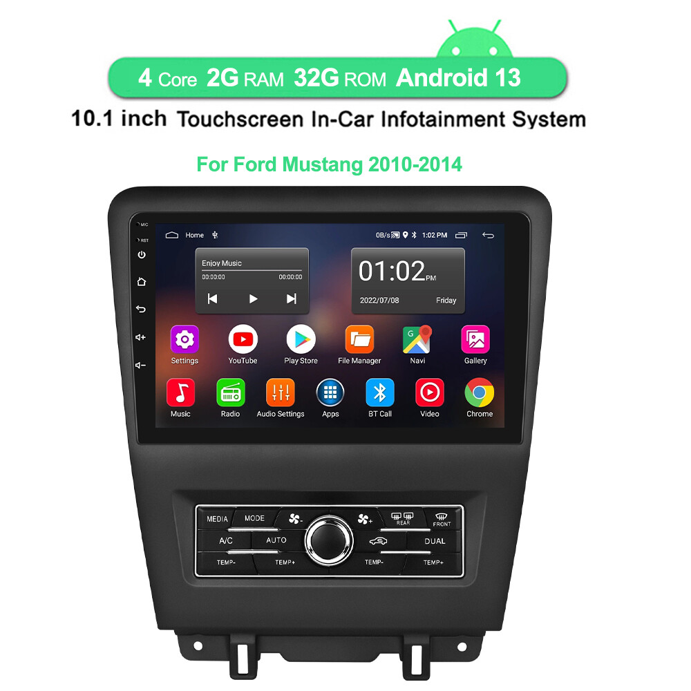 Android 13 Car Stereo Radio GPS Navi Apple CarPlay BT For 2010-2014 Ford Mustang