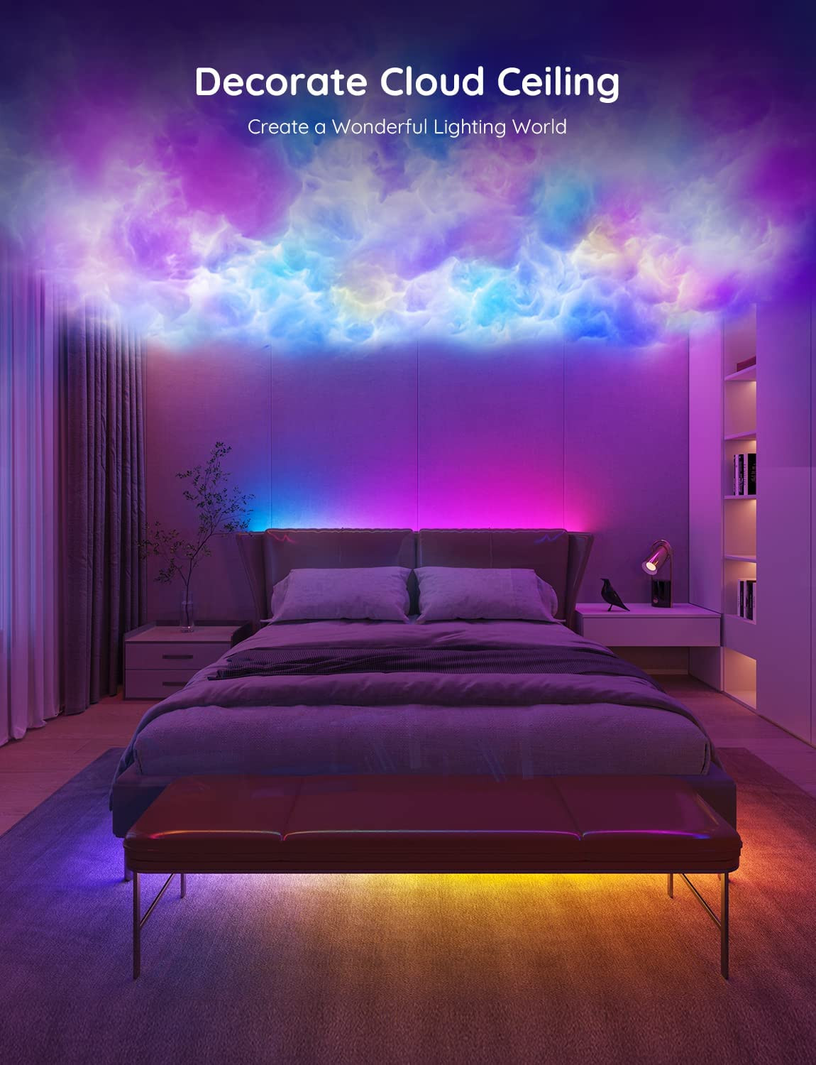 RGBIC LED Strip Lights, Smart LED Lights for Bedroom, Bluetooth LED Lights APP C