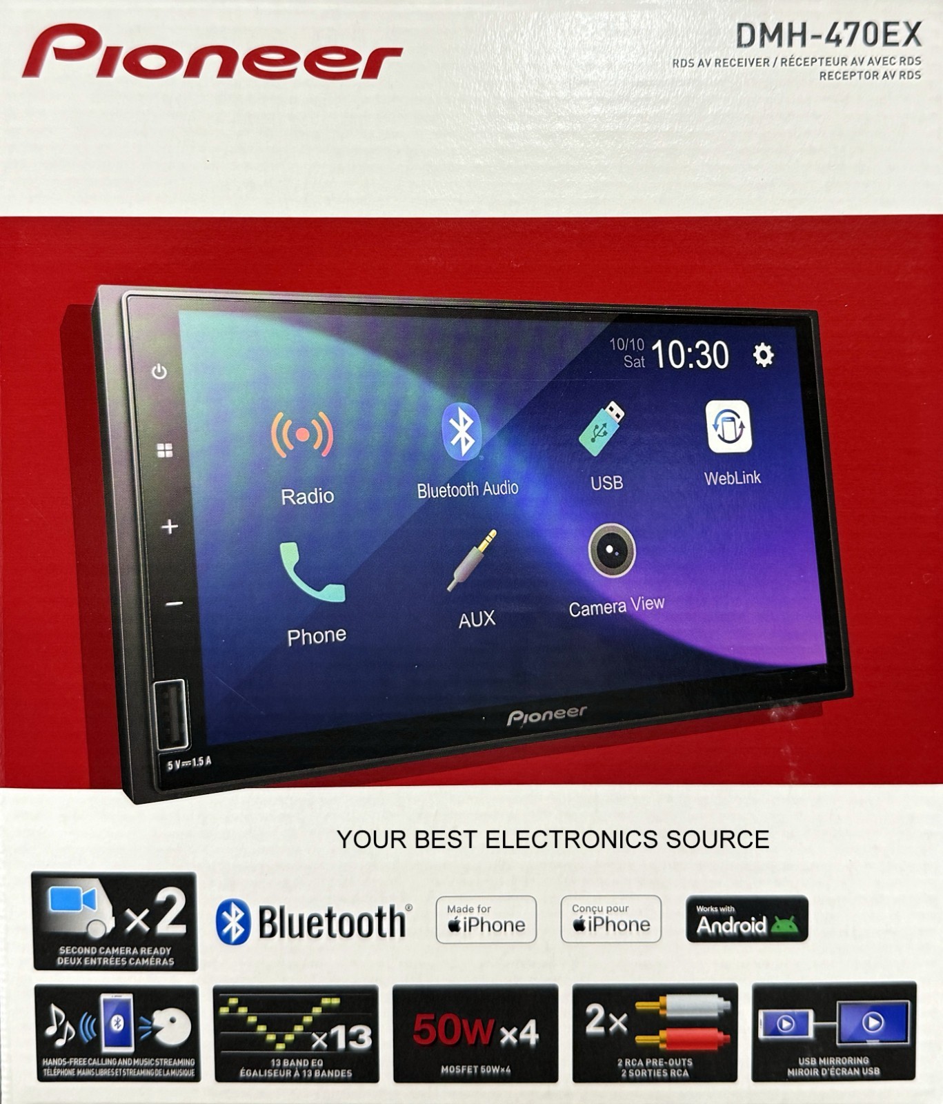 NEW Pioneer DMH-470EX 7″ LCD Digital Media Receiver w/ Bluetooth