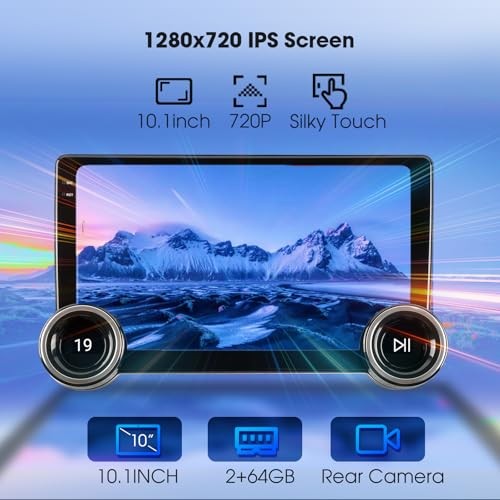 10.1″ Wireless CarPlay & Android Auto Car Stereo – 2GB RAM 64GB ROM, 10.1Inch