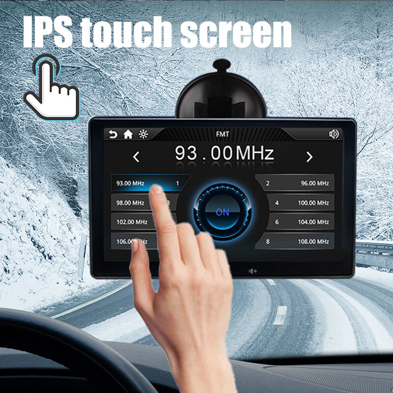 Portable 7 inch Car Radio Stereo CarPlay Android Auto IPS Touchscreen Universal