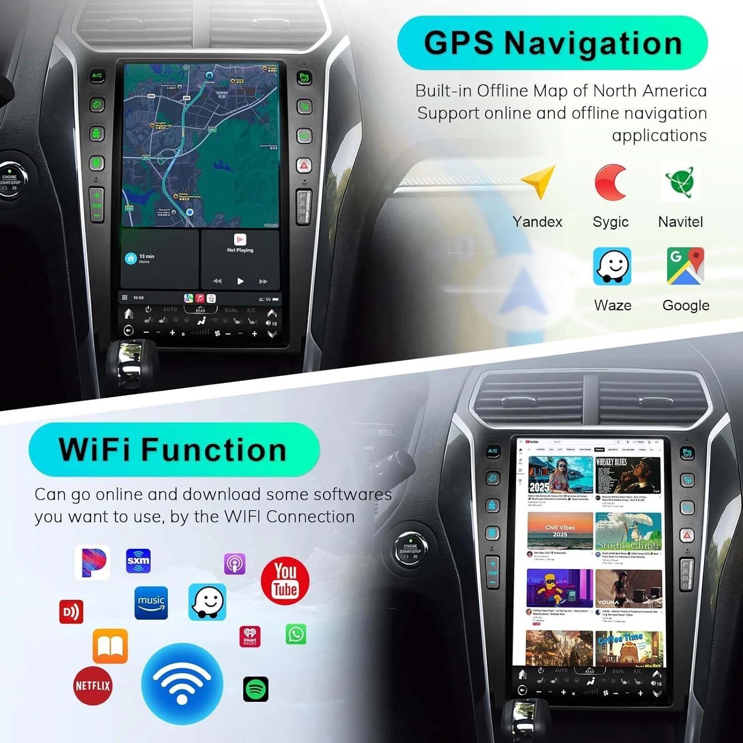 13.6″ 128G Car Radio Stereo for Ford Explorer 2011-19 Android Carplay GPS