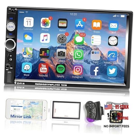 Double Din Car Stereo 7-Inch Touch Screen Car Radio with 7 Inch MP5 Player