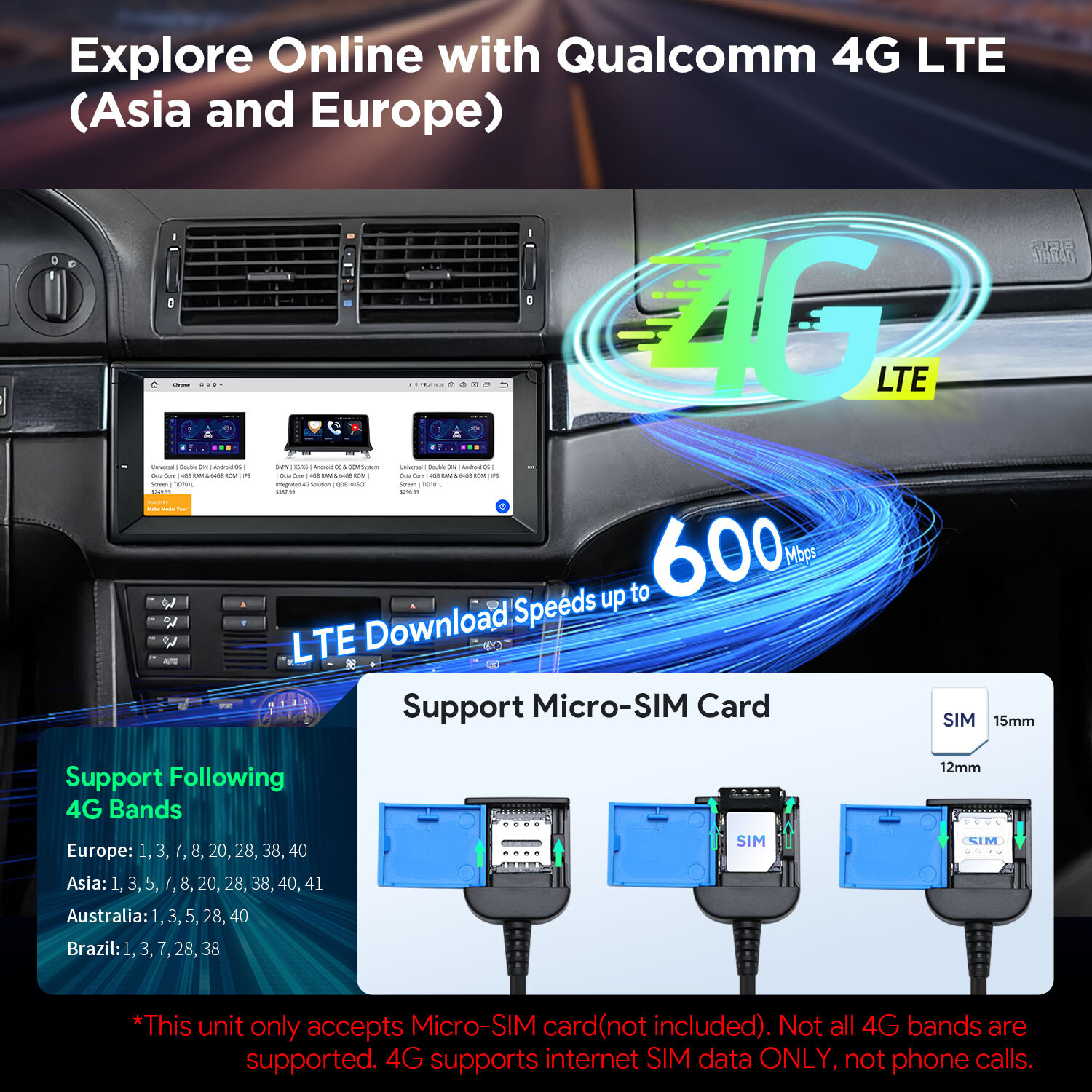 CAM+ For BMW E39 E38 QLED 10.25″ Android 12 8+128GB Car Play GPS Stereo Radio 4G