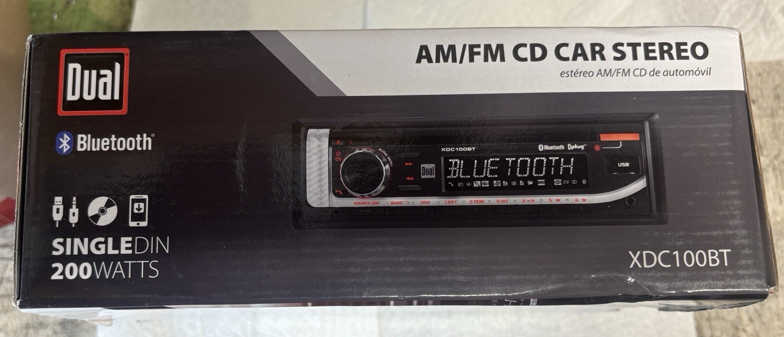 New Dual Electronics AM/FM CD Car Stereo XDC100BT Radio Single DIN Bluetooth USB