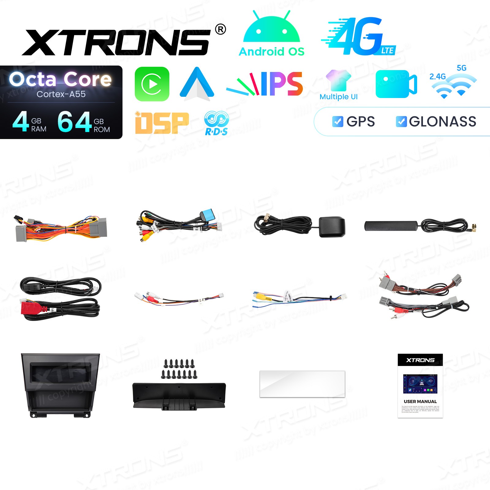 10.1″ IPS Car Radio Stereo CarPlay Android 14 GPS Navi 4G 64G for Honda Accord 8