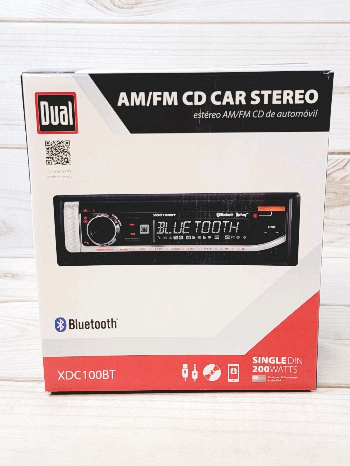 Dual Electronics AM/FM CD Car Stereo XHD6425 Radio Single DIN Bluetooth USB