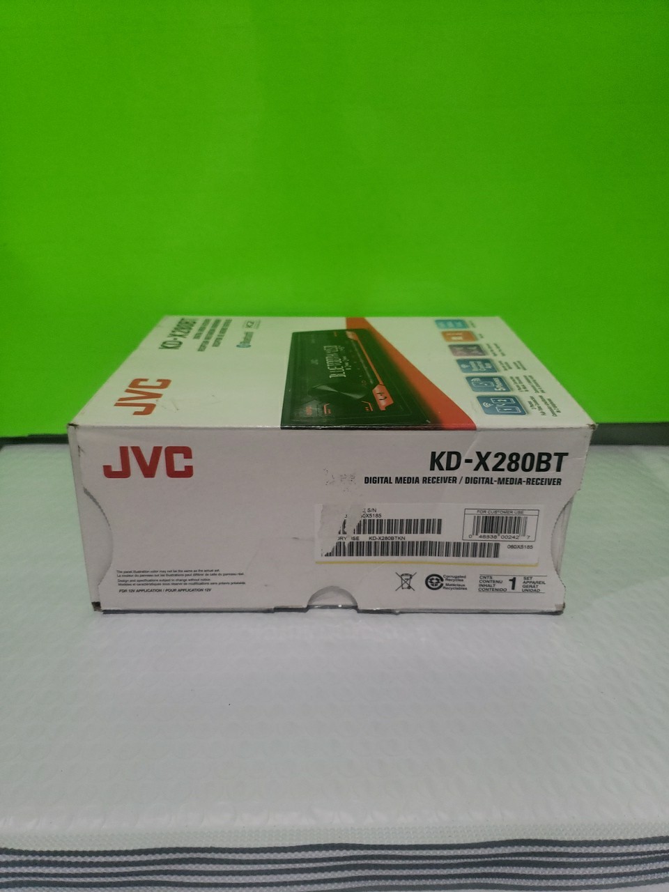 JVC KD-X280BT 1-Din Car Stereo Digital Media Receiver with Bluetooth Open Box