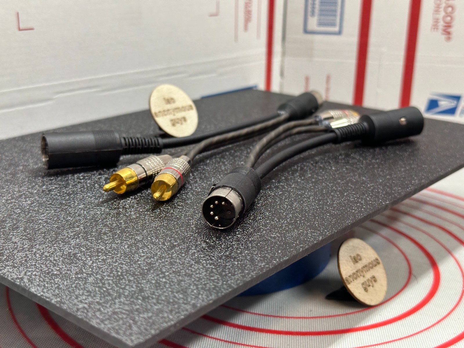 5-pin Male-Female DIN-RCA Injector for Kenwood Vintage Old School Interconnector