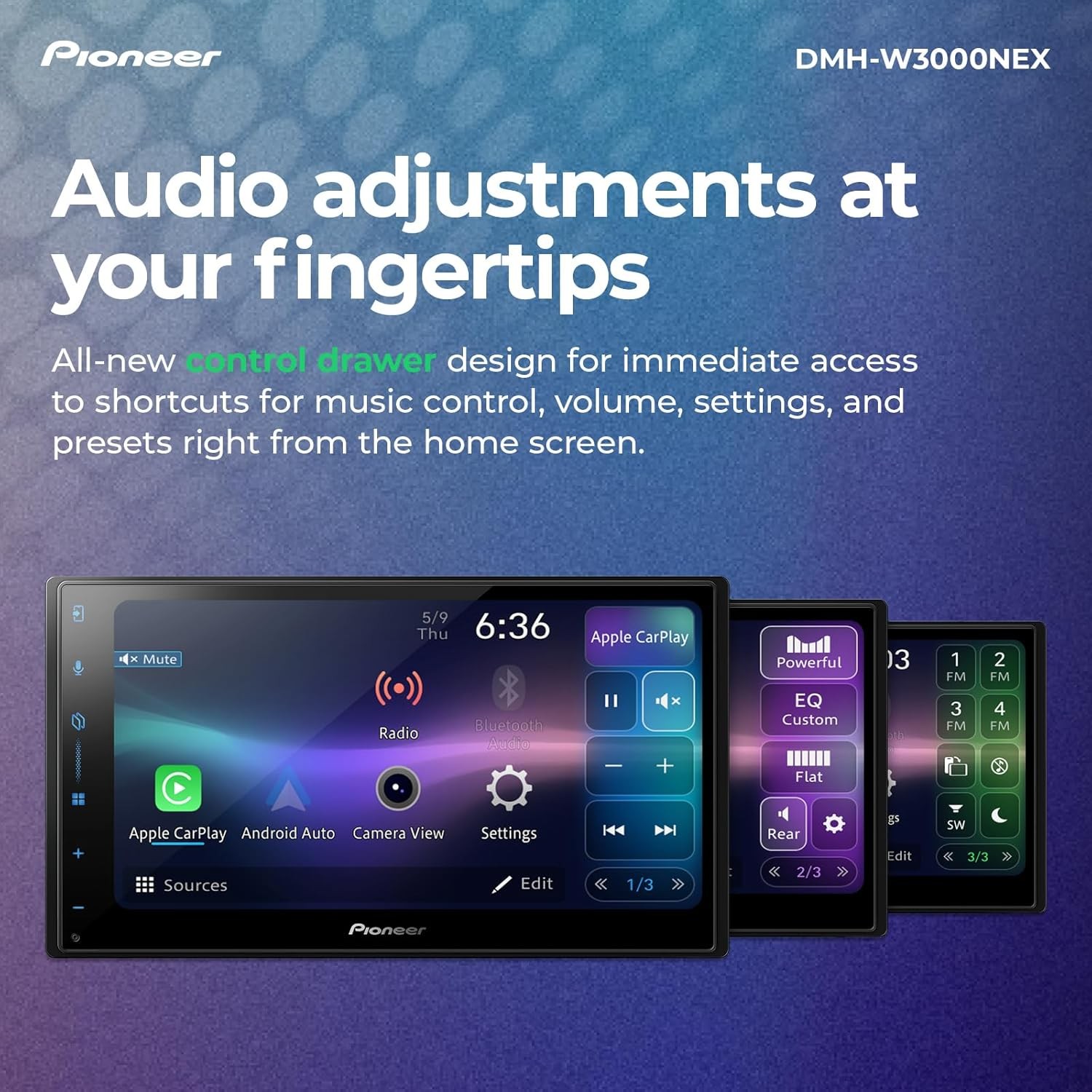 Pioneer DMH-W3000NEX 6.8″ Double Din Multimedia Digital Media Receiver, Wireless
