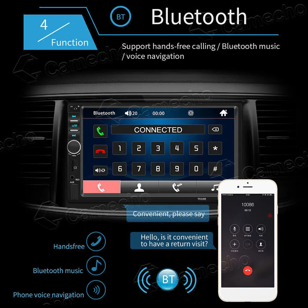 7″ 2 Din Car Stereo HD MP5 Player Bluetooth Touch Screen Radio Mrrior LinkFM.”