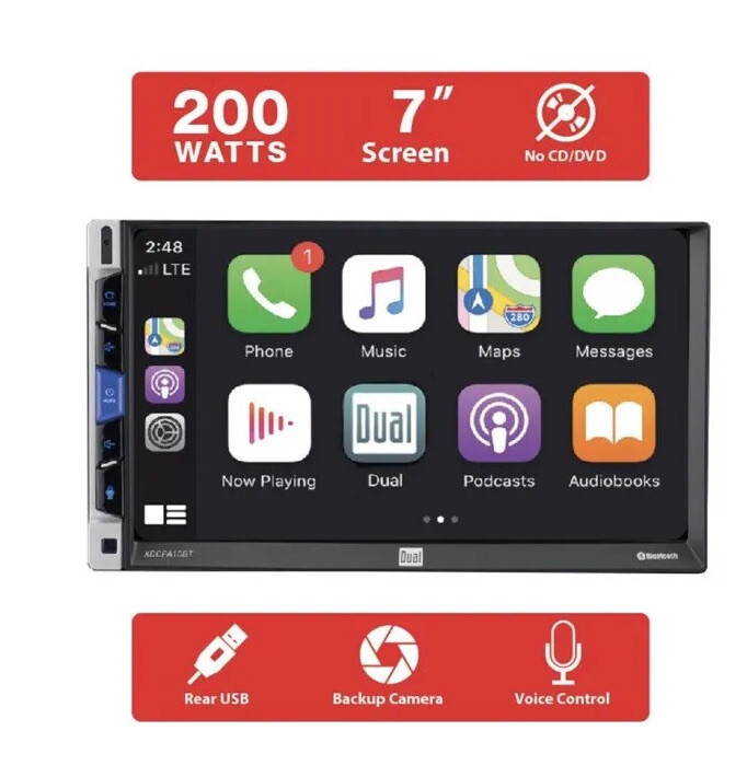 Dual Electronics 7” LED Multimedia Touch Screen Double DIN Car Stereo Unit…