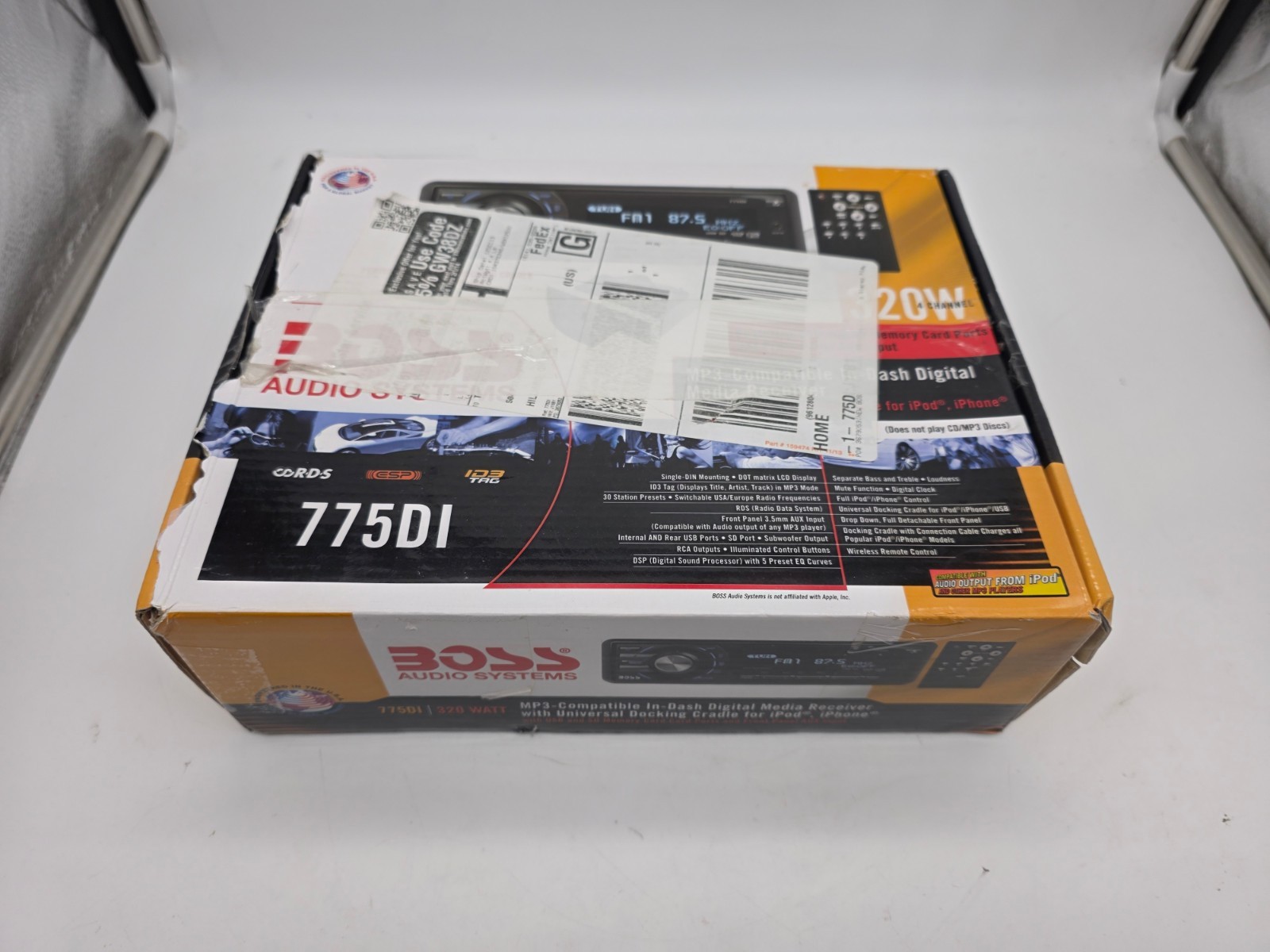 Boss 775DI MP3 In Dash Digital Media Receiver 320 W ~ Open Box NEW