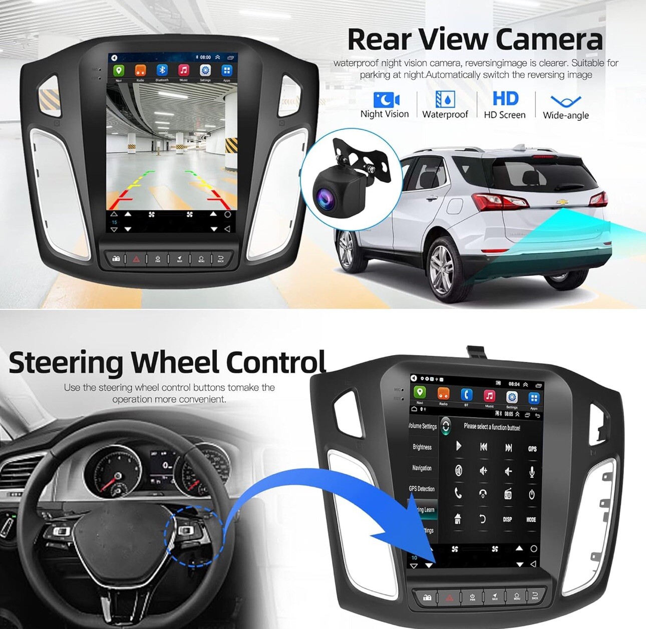 9.7″ 4+64G Android 13.0 Car Radio Stereo GPS Navi WIFI For Ford Focus 2012-2018