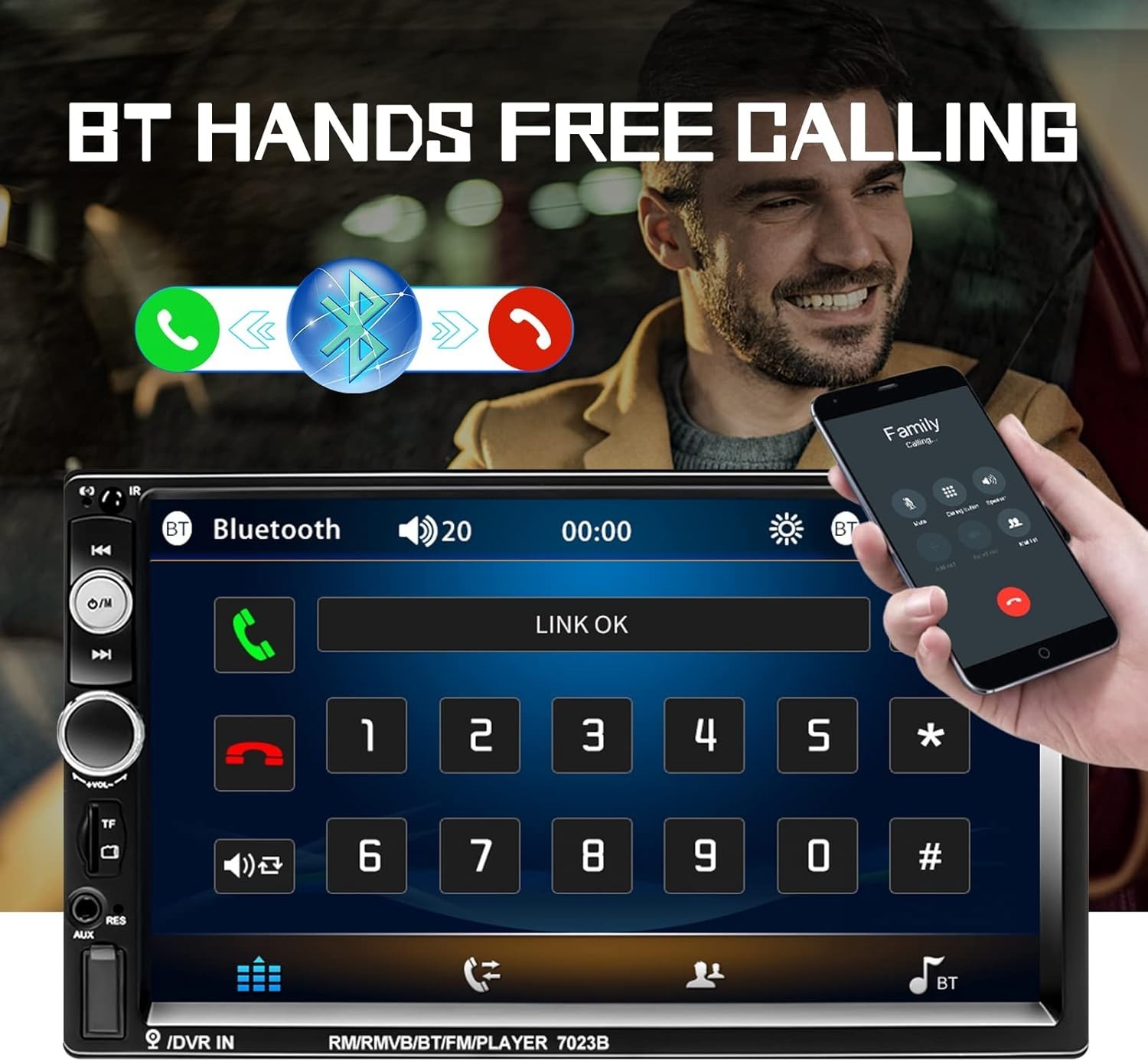 Double Din Car Stereo 7″ Touch Screen 2 Din Car Radio with Bluetooth FM, MP5 …