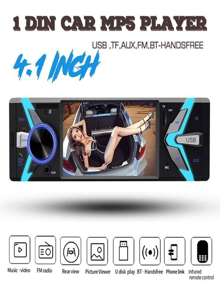 Single1 DIN 4 inch 12V Bluetooth FM USB/TF MP4 MP5 Player Car Radio video Stereo
