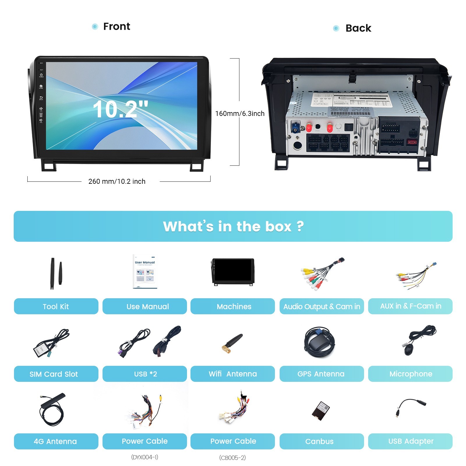 Roadanvi X12 10.2″ Head Unit for Toyota Tundra 2007-2013 WiFi CarPlay Car Stereo