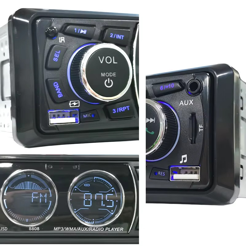 SINOVCLE Car Radio 1Din Audio Bluetooth Stereo MP3 Player FM Receiver 60Wx4 Supp